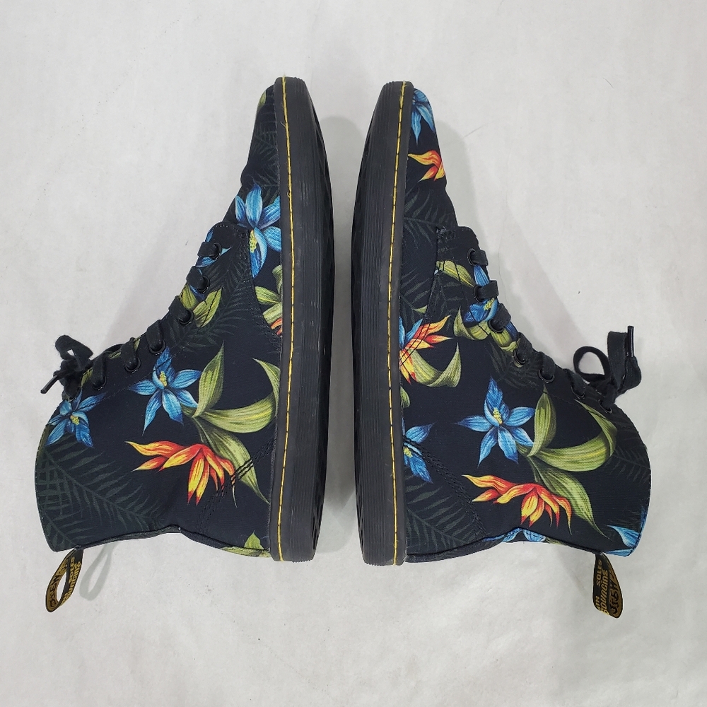 Tropical Hawaiian Canvas Hackney Doc Martens 7-Eye Boot Floral Feminine Size 9 - Picture 8 of 11